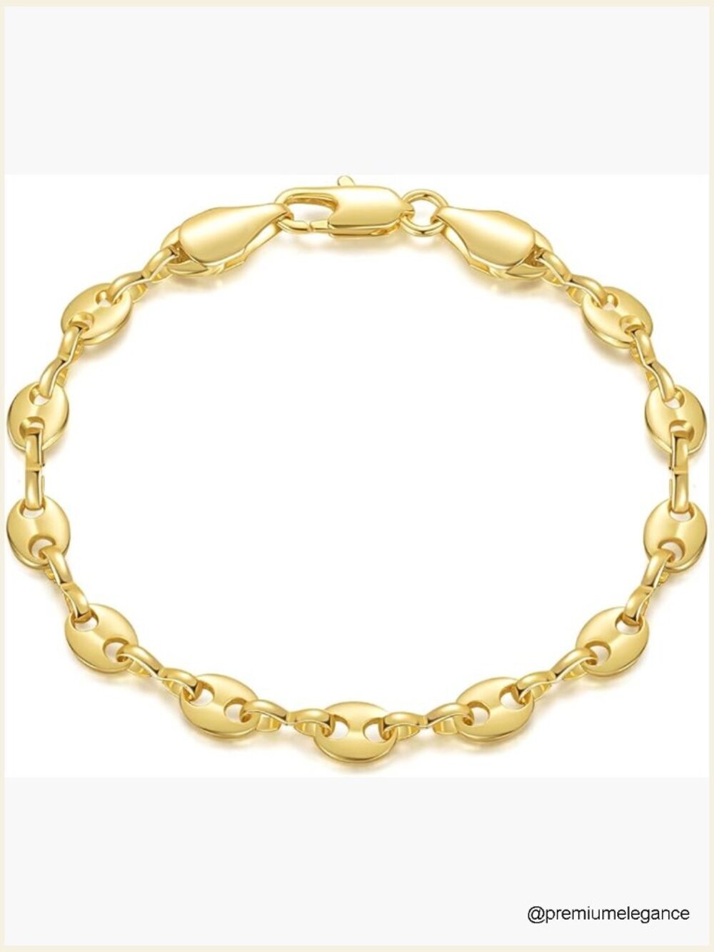 14K Gold Plated Thick Mariner Link Bracelet Unisex 6.5-9 Inches
